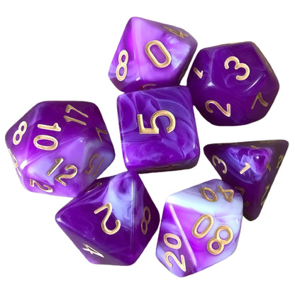 Acrylic Dice ‌New Duo-Tone Polyhedral DnD D&D Dice Set
