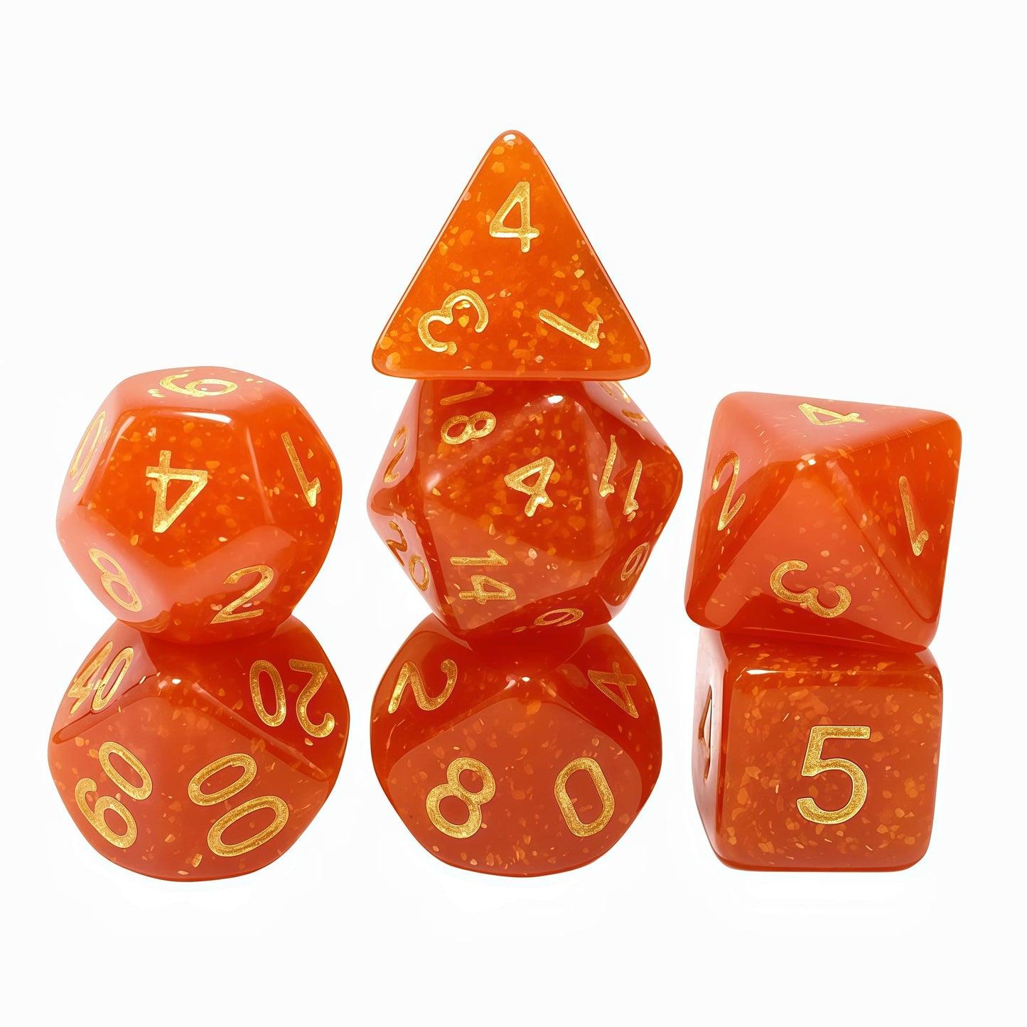 ‌Acrylic Dice Speckled Polyhedral DnD D&D Dice Set