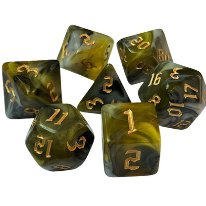Acrylic Dice New Quad-Tone Polyhedral DnD D&D Dice Set