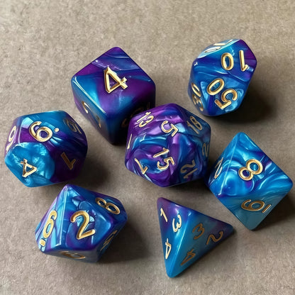 Acrylic Dice ‌Duo-Tone Polyhedral DnD D&D Dice Set