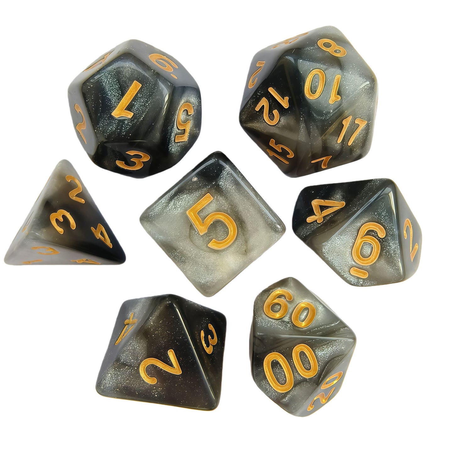 Acrylic Dice Galaxy Duo-Tone Polyhedral DnD D&D Dice Set