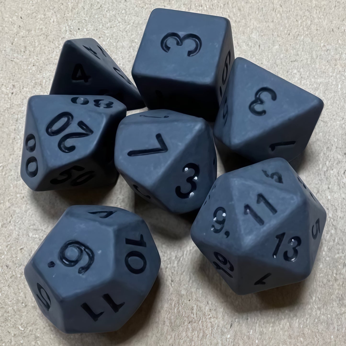 Acrylic Dice Solid Black Uninked Polyhedral Acrylic Dice