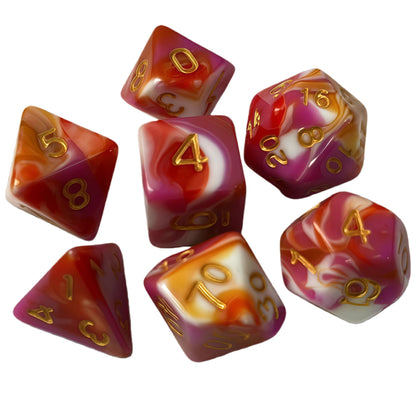 Acrylic Dice ‌New Quad-Tone Polyhedral DnD D&D Dice Set