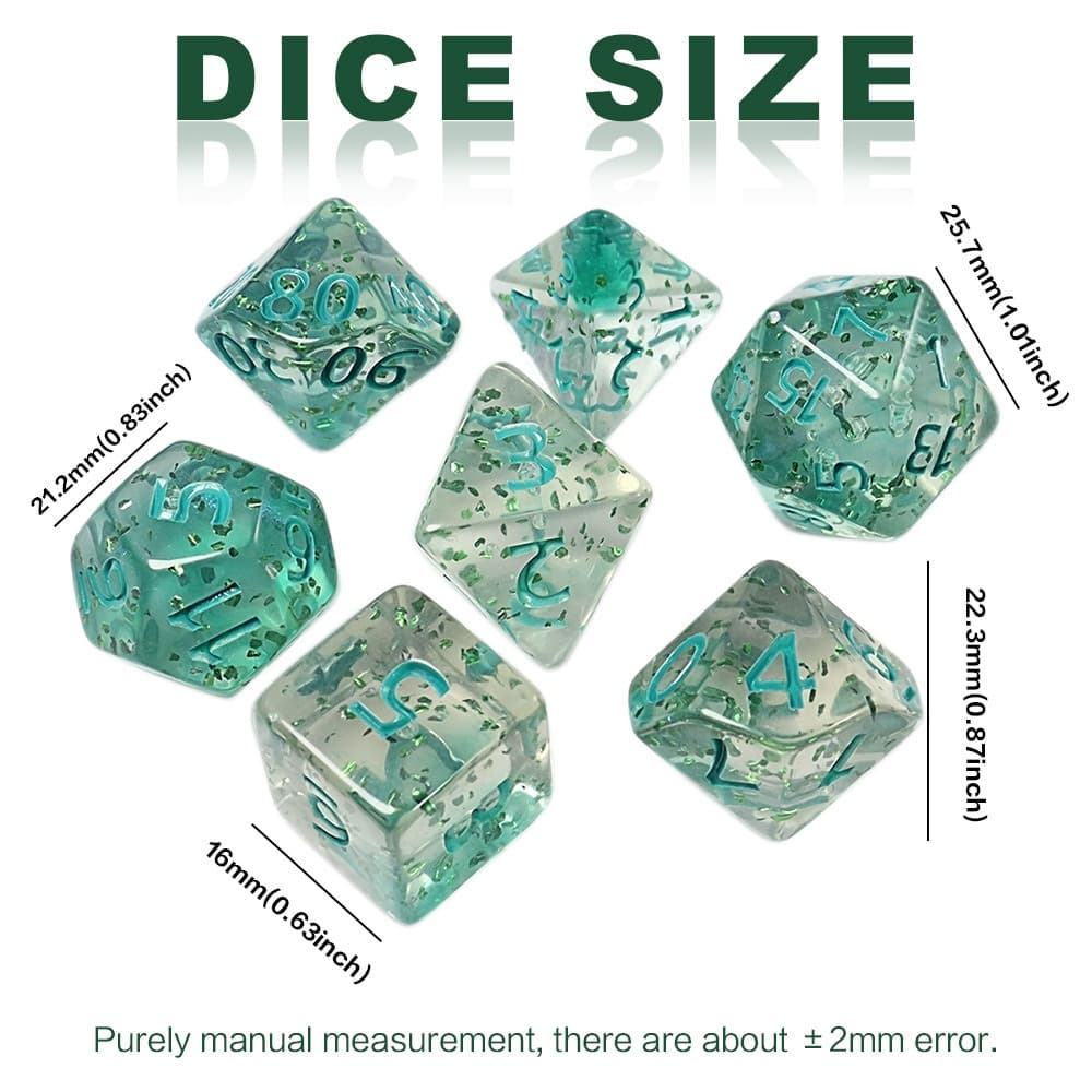 Acrylic Dice Wispy Duo-Tone Chameleon Polyhedral DnD D&D Dice Set