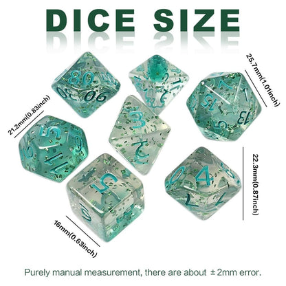Acrylic Dice Wispy Duo-Tone Chameleon Polyhedral DnD D&D Dice Set