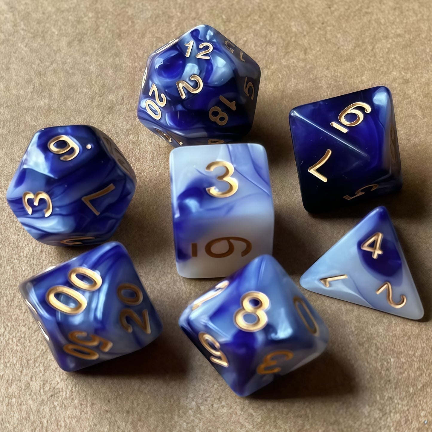 Acrylic Dice ‌Duo-Tone Polyhedral DnD D&D Dice Set