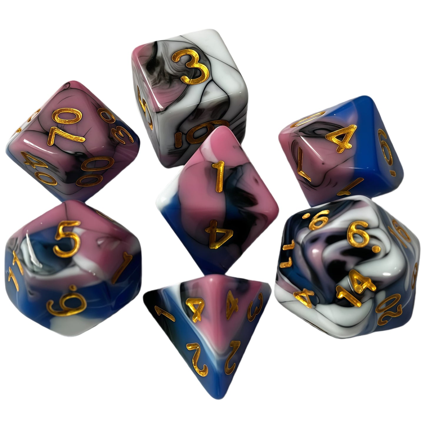 Acrylic Dice ‌New Quad-Tone Polyhedral DnD D&D Dice Set