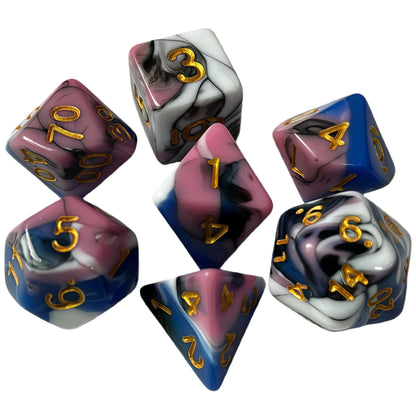 Acrylic Dice ‌New Quad-Tone Polyhedral DnD D&D Dice Set