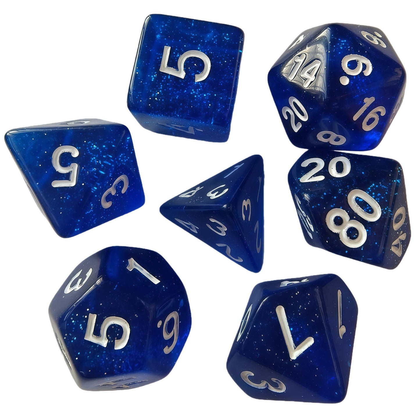 Acrylic Dice Verdant Camo Speckled Polyhedral DnD D&D Dice Set