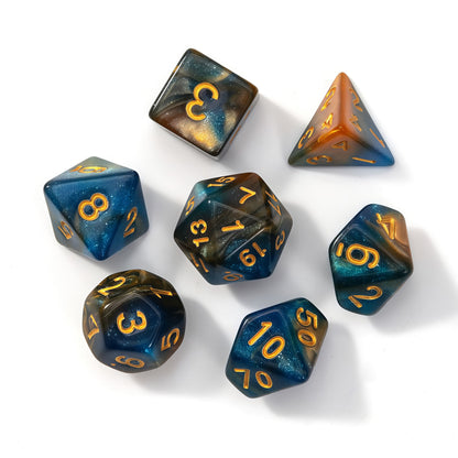 Acrylic Dice Galaxy Duo-Tone Polyhedral DnD D&D Dice Set