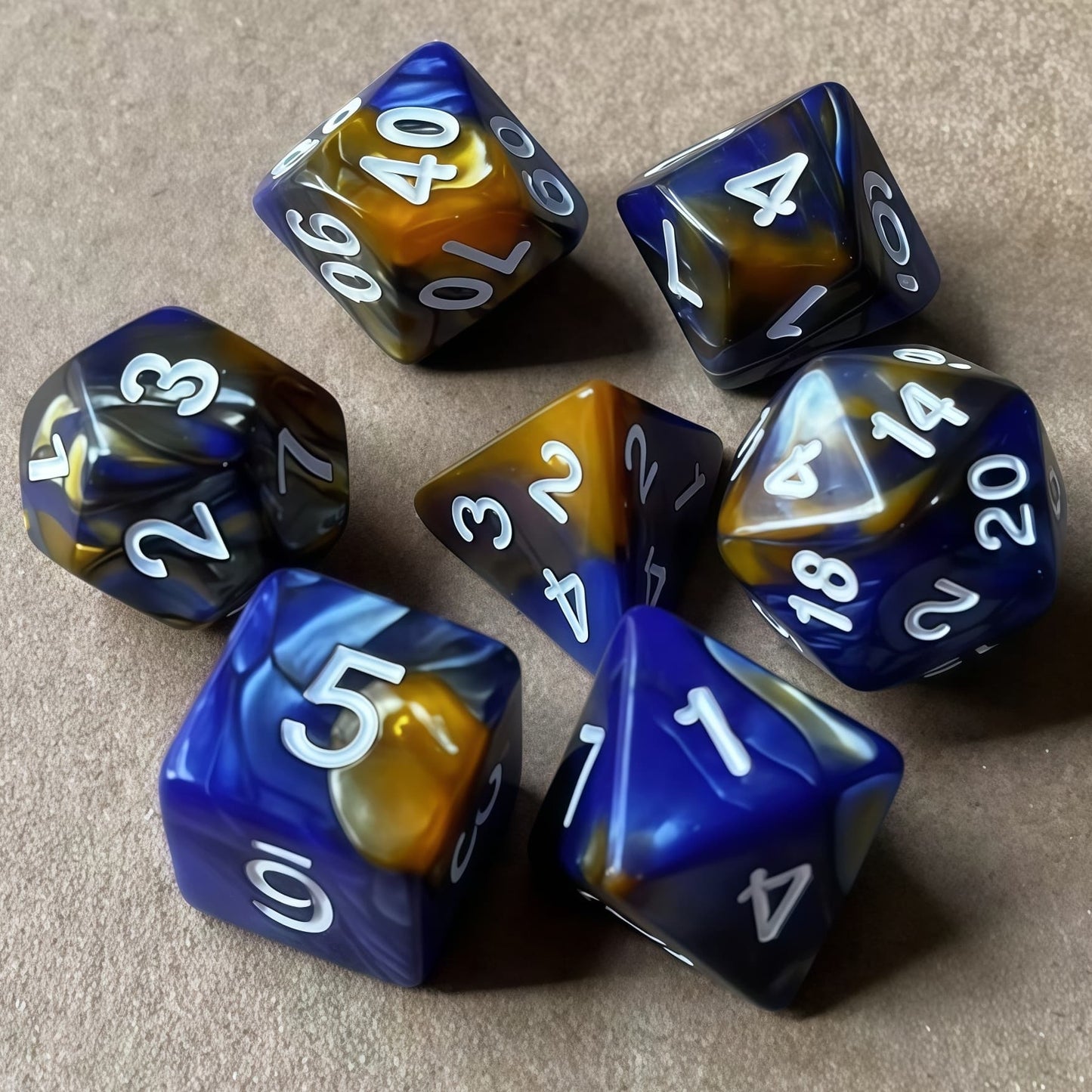 Acrylic Dice ‌Duo-Tone Polyhedral DnD D&D Dice Set