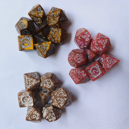 Acrylic Dice ‌Dragon Shadow Scale Duo-Shift Chameleon Polyhedral DnD D&D Dice Set