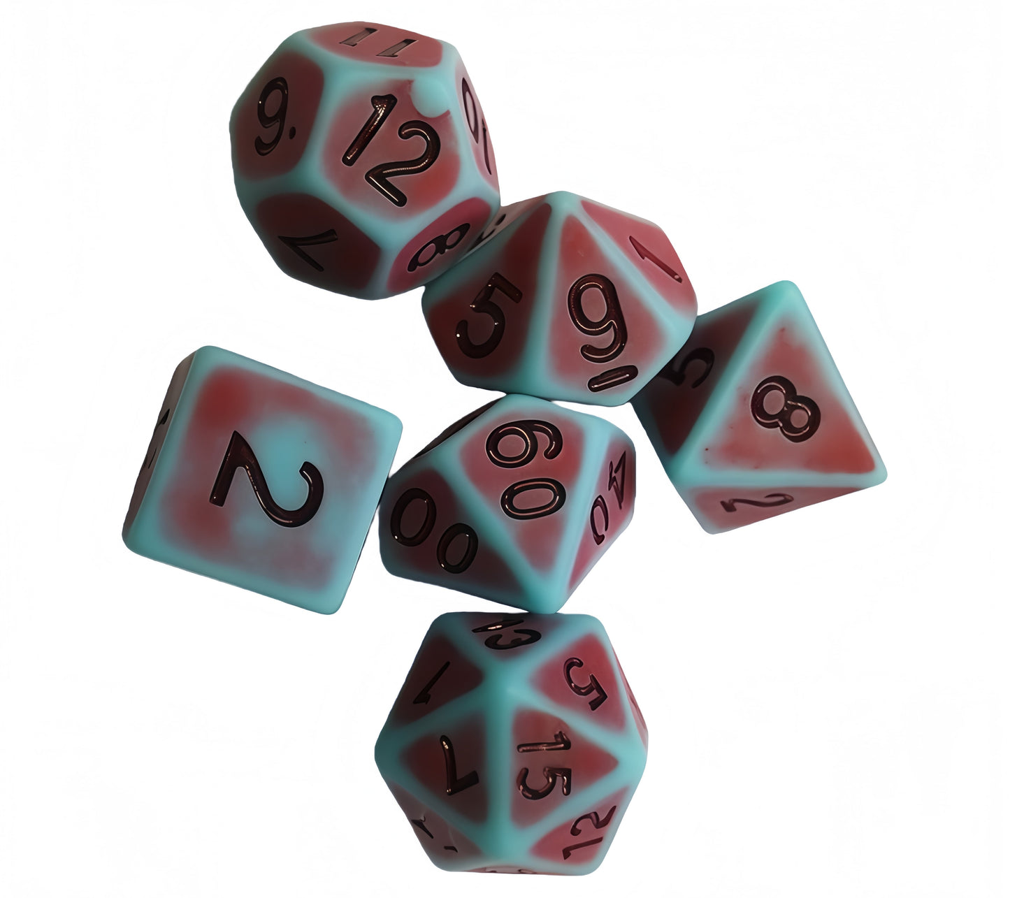 Acrylic Dice Antique Colorful Polyhedral DnD D&D Dice Set