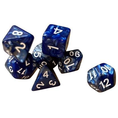 Acrylic Dice Duo-Tone Gold & Silver Polyhedral DnD D&D Dice Set