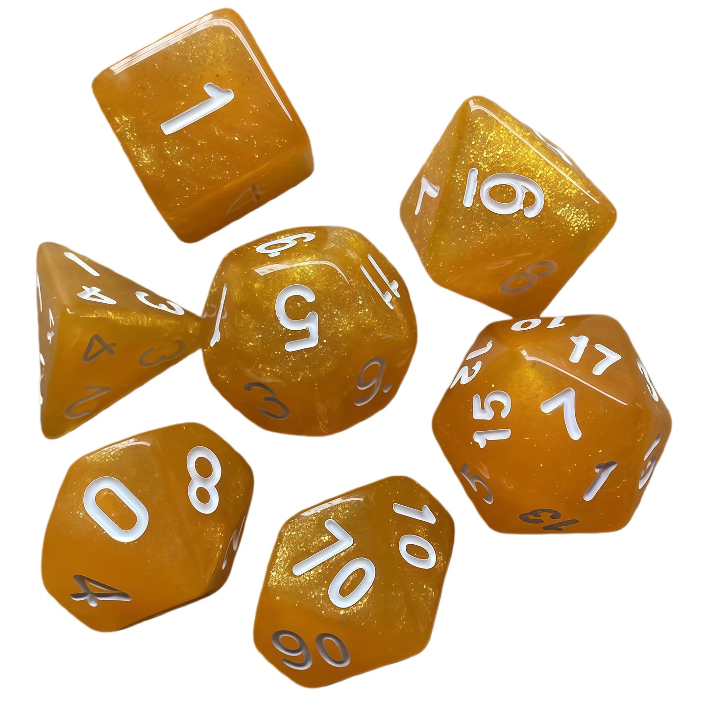 Acrylic Dice ‌Glitter Polyhedral DnD D&D Dice Set