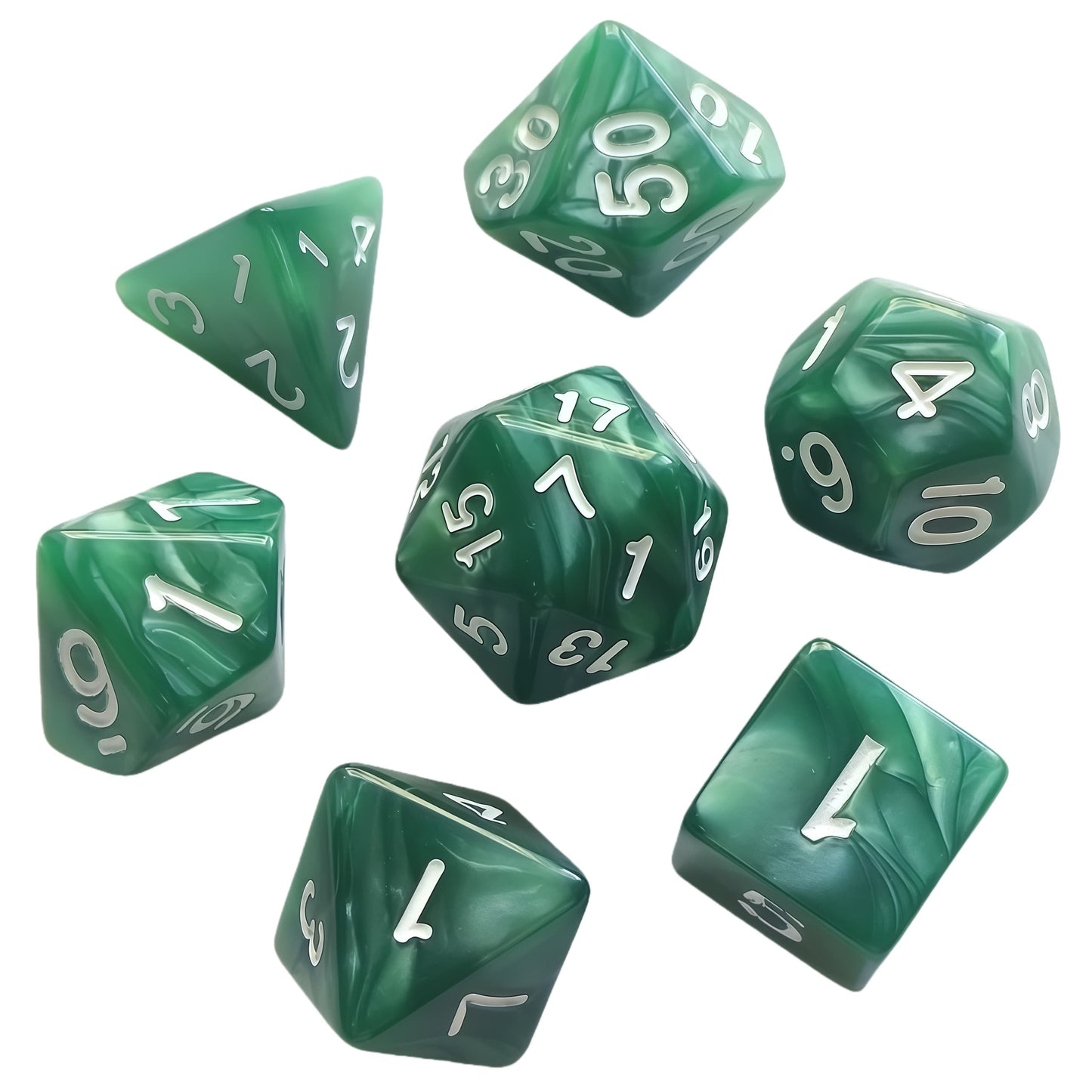 Acrylic Dice Matte Pearl Economy Polyhedral DnD D&D Dice Set