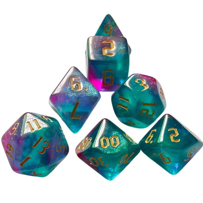 Acrylic Dice‌ New Duo-Shift Chameleon Polyhedral DnD D&D Dice Set