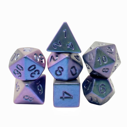 Acrylic Dice ‌Rainbow Electroplated Metallic Polyhedral DnD D&D Dice Set