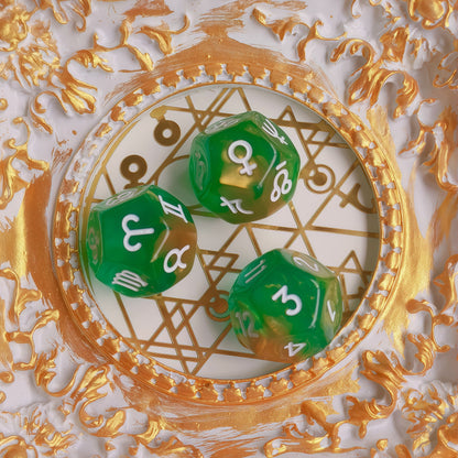 Acrylic Dice ‌D12-Sided Multi-Color Star Constellation Polyhedral DnD D&D Dice Set